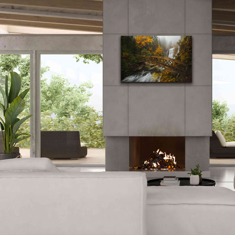 Image of 'A Bridge in the Forest' by Enrico Fossati, Giclee Canvas Wall Art,40x26