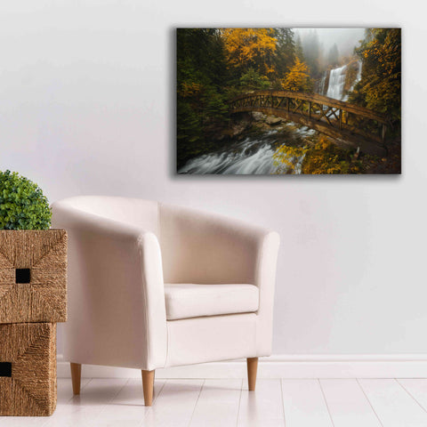 Image of 'A Bridge in the Forest' by Enrico Fossati, Giclee Canvas Wall Art,40x26