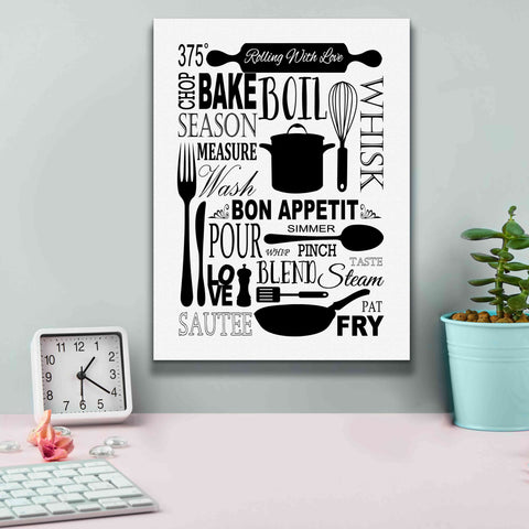 Image of 'Culinary Love 1 in B&W' by Leslie Fuqua, Giclee Canvas Wall Art,12x16