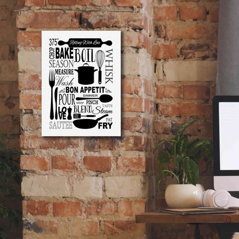 Image of 'Culinary Love 1 in B&W' by Leslie Fuqua, Giclee Canvas Wall Art,12x16