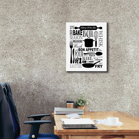 Image of 'Culinary Love 1 in B&W' by Leslie Fuqua, Giclee Canvas Wall Art,20x24