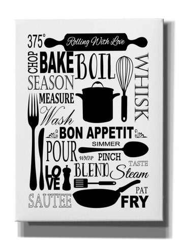 Image of 'Culinary Love 1 in B&W' by Leslie Fuqua, Giclee Canvas Wall Art