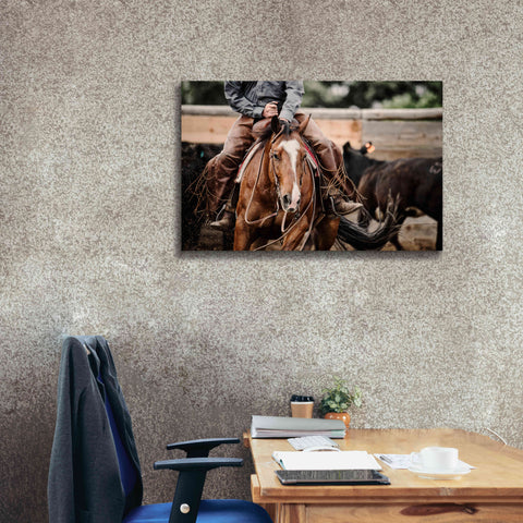 Image of 'Cutting Horse' by Lisa Dearing, Giclee Canvas Wall Art,40x26