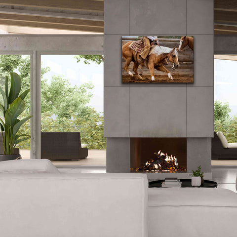 Image of 'Cutting Horses' by Lisa Dearing, Giclee Canvas Wall Art,40x26