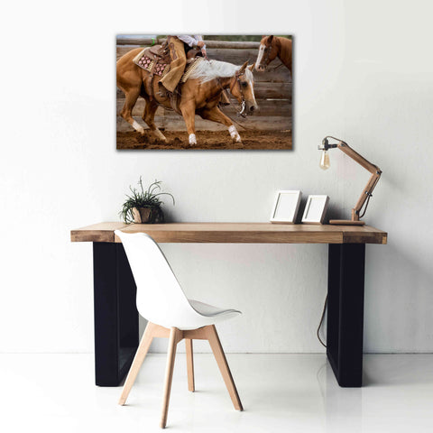 Image of 'Cutting Horses' by Lisa Dearing, Giclee Canvas Wall Art,40x26