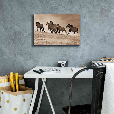 Image of 'Kicking Dust' by Lisa Dearing, Giclee Canvas Wall Art,18x12