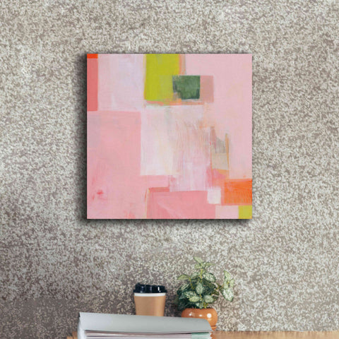 Image of 'Pink Squares' by Melissa Donoho, Giclee Canvas Wall Art,18x18