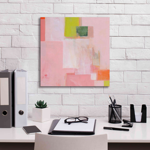 Image of 'Pink Squares' by Melissa Donoho, Giclee Canvas Wall Art,18x18