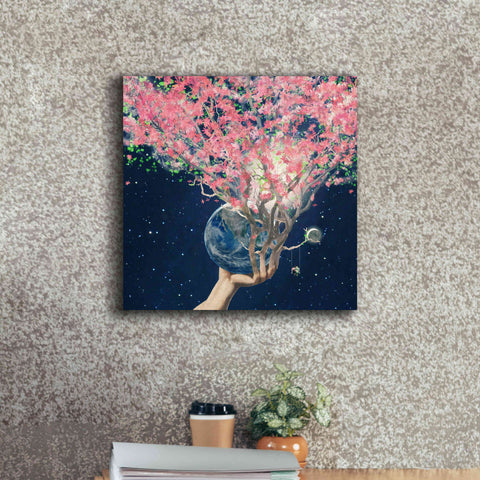 Image of 'Love Makes The Faith Bloom' by Paula Belle Flores, Giclee Canvas Wall Art,18 x 18