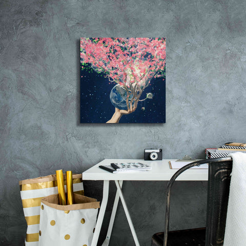 Image of 'Love Makes The Faith Bloom' by Paula Belle Flores, Giclee Canvas Wall Art,18 x 18