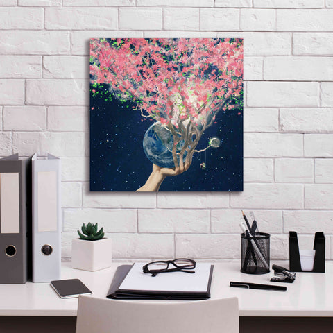 Image of 'Love Makes The Faith Bloom' by Paula Belle Flores, Giclee Canvas Wall Art,18 x 18