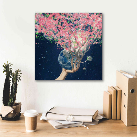 Image of 'Love Makes The Faith Bloom' by Paula Belle Flores, Giclee Canvas Wall Art,18 x 18