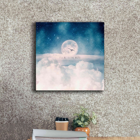 Image of 'Moonrise Over the Clouds' by Paula Belle Flores, Giclee Canvas Wall Art,18 x 18