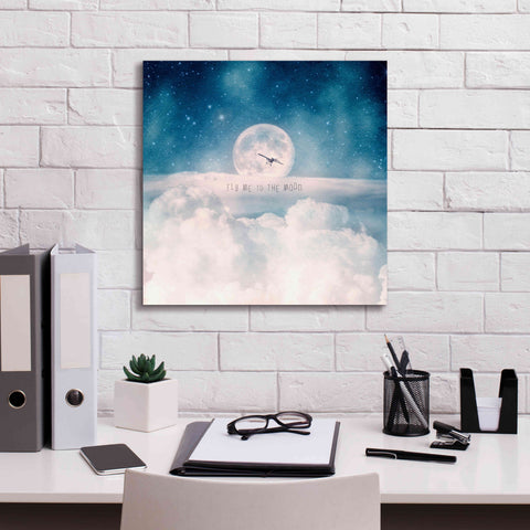 Image of 'Moonrise Over the Clouds' by Paula Belle Flores, Giclee Canvas Wall Art,18 x 18