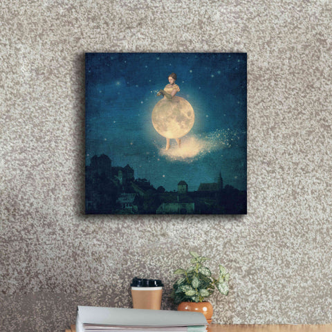 Image of 'Shhh Lady Night is Coming' by Paula Belle Flores, Giclee Canvas Wall Art,18 x 18