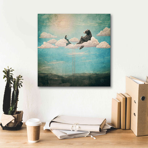 Image of 'Tea Time With Ala The Bear' by Paula Belle Flores, Giclee Canvas Wall Art,18 x 18