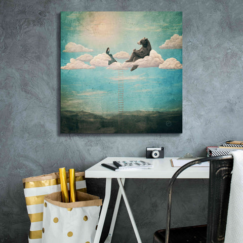 Image of 'Tea Time With Ala The Bear' by Paula Belle Flores, Giclee Canvas Wall Art,26 x 26