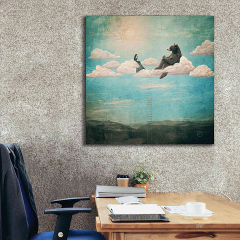 Image of 'Tea Time With Ala The Bear' by Paula Belle Flores, Giclee Canvas Wall Art,37 x 37