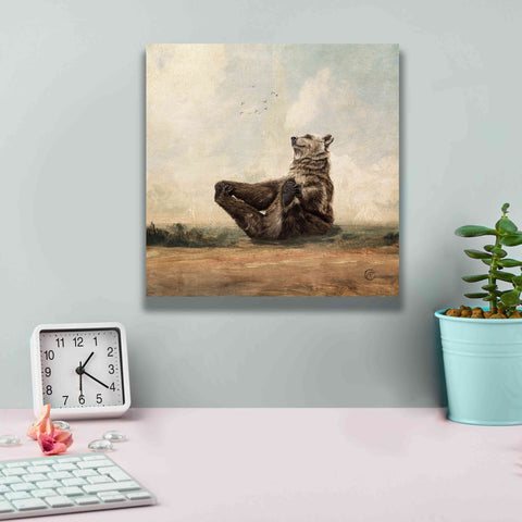 Image of 'Yo The Yoga Bear' by Paula Belle Flores, Giclee Canvas Wall Art,12 x 12
