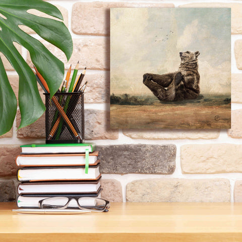 Image of 'Yo The Yoga Bear' by Paula Belle Flores, Giclee Canvas Wall Art,12 x 12