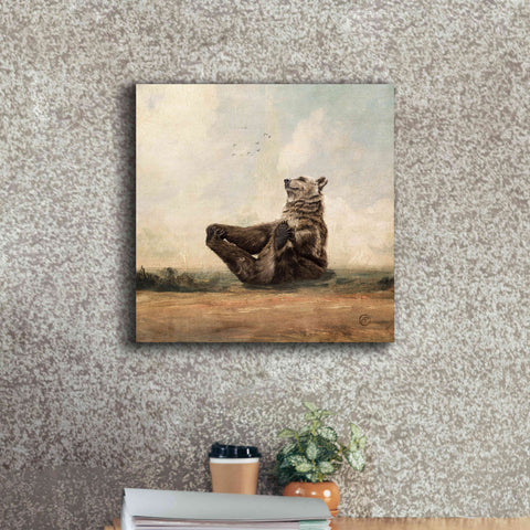 Image of 'Yo The Yoga Bear' by Paula Belle Flores, Giclee Canvas Wall Art,18 x 18