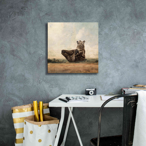 Image of 'Yo The Yoga Bear' by Paula Belle Flores, Giclee Canvas Wall Art,18 x 18
