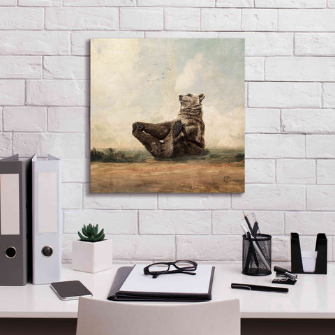 Image of 'Yo The Yoga Bear' by Paula Belle Flores, Giclee Canvas Wall Art,18 x 18