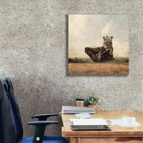 Image of 'Yo The Yoga Bear' by Paula Belle Flores, Giclee Canvas Wall Art,26 x 26
