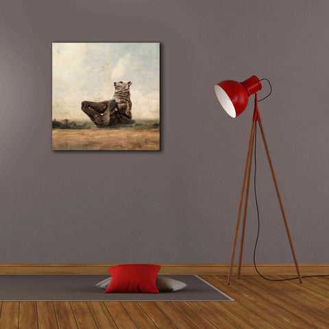Image of 'Yo The Yoga Bear' by Paula Belle Flores, Giclee Canvas Wall Art,26 x 26