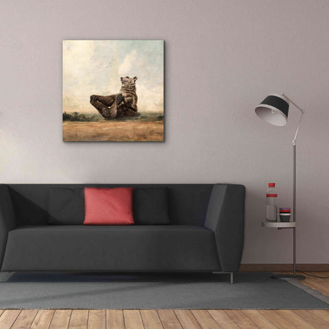 Image of 'Yo The Yoga Bear' by Paula Belle Flores, Giclee Canvas Wall Art,37 x 37