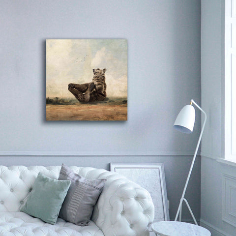 Image of 'Yo The Yoga Bear' by Paula Belle Flores, Giclee Canvas Wall Art,37 x 37