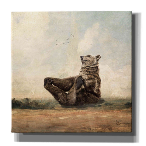 Image of 'Yo The Yoga Bear' by Paula Belle Flores, Giclee Canvas Wall Art