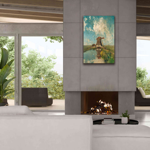 Image of 'A Windmill on a Polder Waterway c. 1889' by Gabriel, Giclee Canvas Wall Art,26 x 40