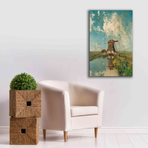 Image of 'A Windmill on a Polder Waterway c. 1889' by Gabriel, Giclee Canvas Wall Art,26 x 40