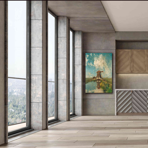 Image of 'A Windmill on a Polder Waterway c. 1889' by Gabriel, Giclee Canvas Wall Art,40 x 60
