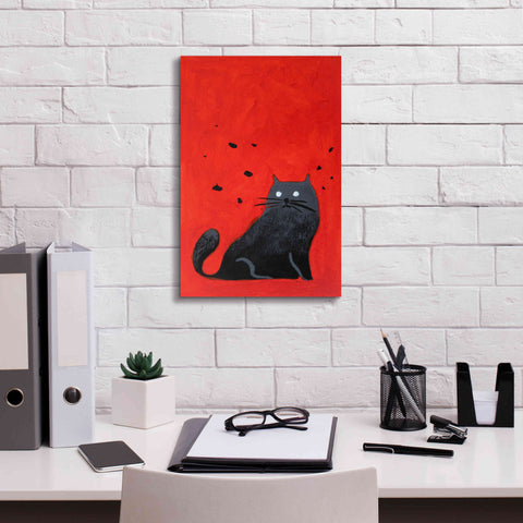 Image of 'Stray Black Cat' by Robert Filiuta, Giclee Canvas Wall Art,12 x 18