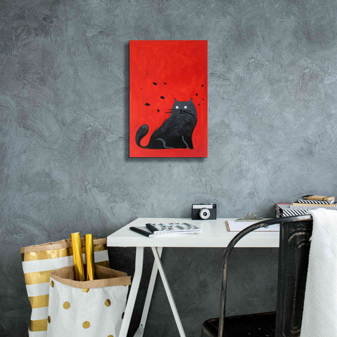 Image of 'Stray Black Cat' by Robert Filiuta, Giclee Canvas Wall Art,12 x 18