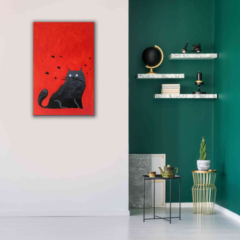 Image of 'Stray Black Cat' by Robert Filiuta, Giclee Canvas Wall Art,26 x 40