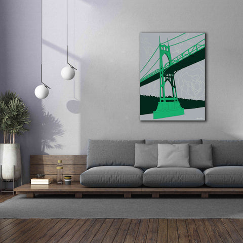 Image of 'St. Johns Bridge - Portland' by Shane Donahue, Giclee Canvas Wall Art,40 x 54