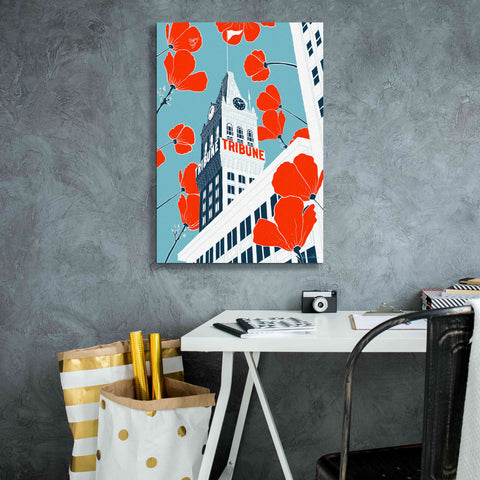 Image of 'Tribune Tower - Oakland' by Shane Donahue, Giclee Canvas Wall Art,18 x 26