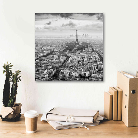 Image of 'La Tour Eiffel et La Defense' by Wilco Dragt, Giclee Canvas Wall Art,18 x 18