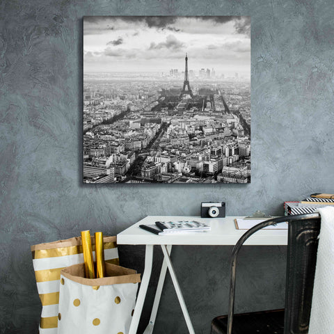 Image of 'La Tour Eiffel et La Defense' by Wilco Dragt, Giclee Canvas Wall Art,26 x 26