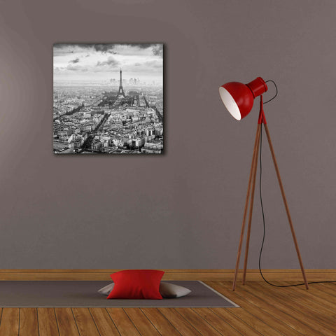 Image of 'La Tour Eiffel et La Defense' by Wilco Dragt, Giclee Canvas Wall Art,26 x 26