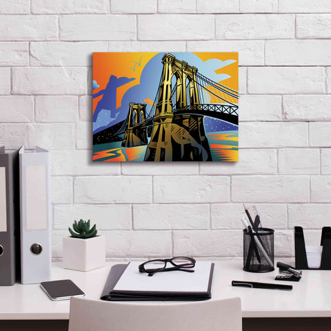 Image of 'Brooklyn Bridge' by David Chestnutt, Giclee Canvas Wall Art,16 x 12