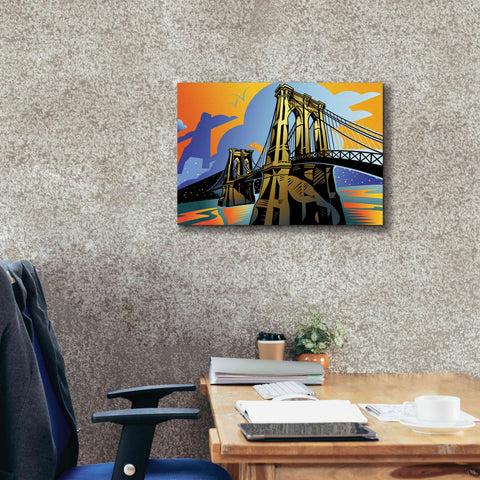 Image of 'Brooklyn Bridge' by David Chestnutt, Giclee Canvas Wall Art,26 x 18