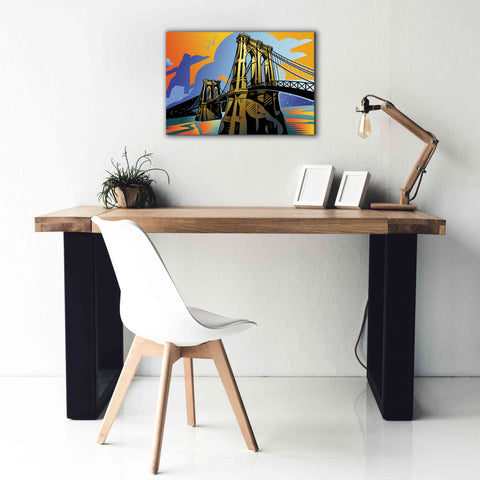 Image of 'Brooklyn Bridge' by David Chestnutt, Giclee Canvas Wall Art,26 x 18