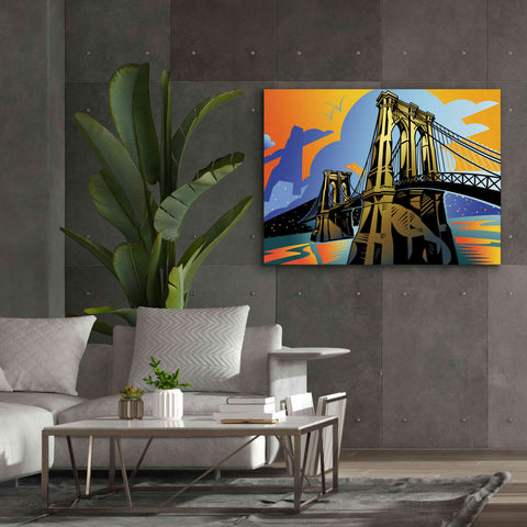 Image of 'Brooklyn Bridge' by David Chestnutt, Giclee Canvas Wall Art,54 x 40