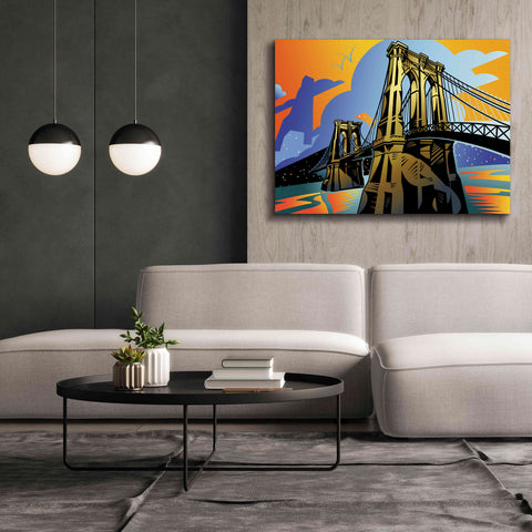 Image of 'Brooklyn Bridge' by David Chestnutt, Giclee Canvas Wall Art,54 x 40