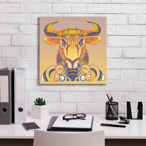Image of 'Bull' by David Chestnutt, Giclee Canvas Wall Art,18 x 18