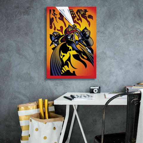 Image of 'Firemen' by David Chestnutt, Giclee Canvas Wall Art,18 x 26